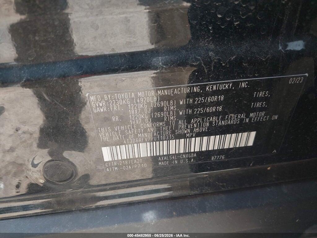 4T3D6RFV7PU110315 2023 TOYOTA RAV4 HYBRID photo no. 9