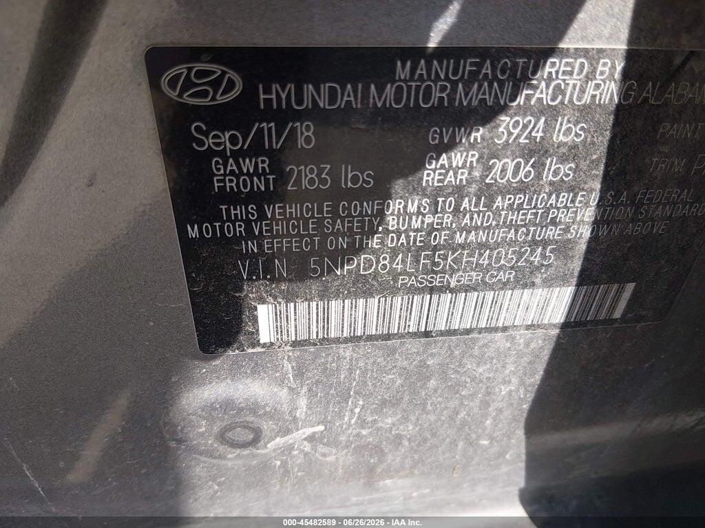 5NPD84LF5KH405245 2019 HYUNDAI ELANTRA photo no. 9