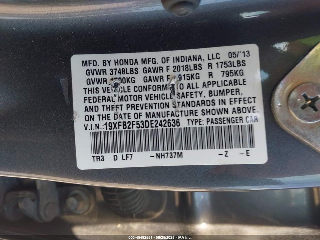 19XFB2F53DE242636 2013 HONDA CIVIC photo no. 9