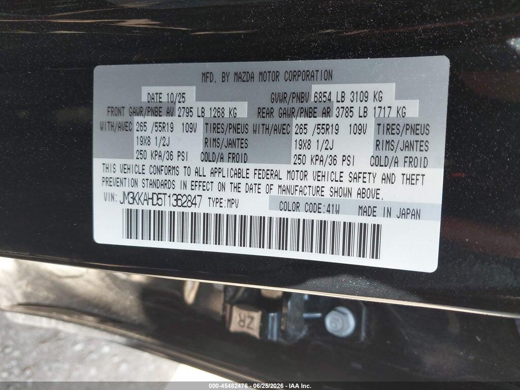 JM3KKAHD5T1362847 2026 MAZDA CX-90 photo no. 9