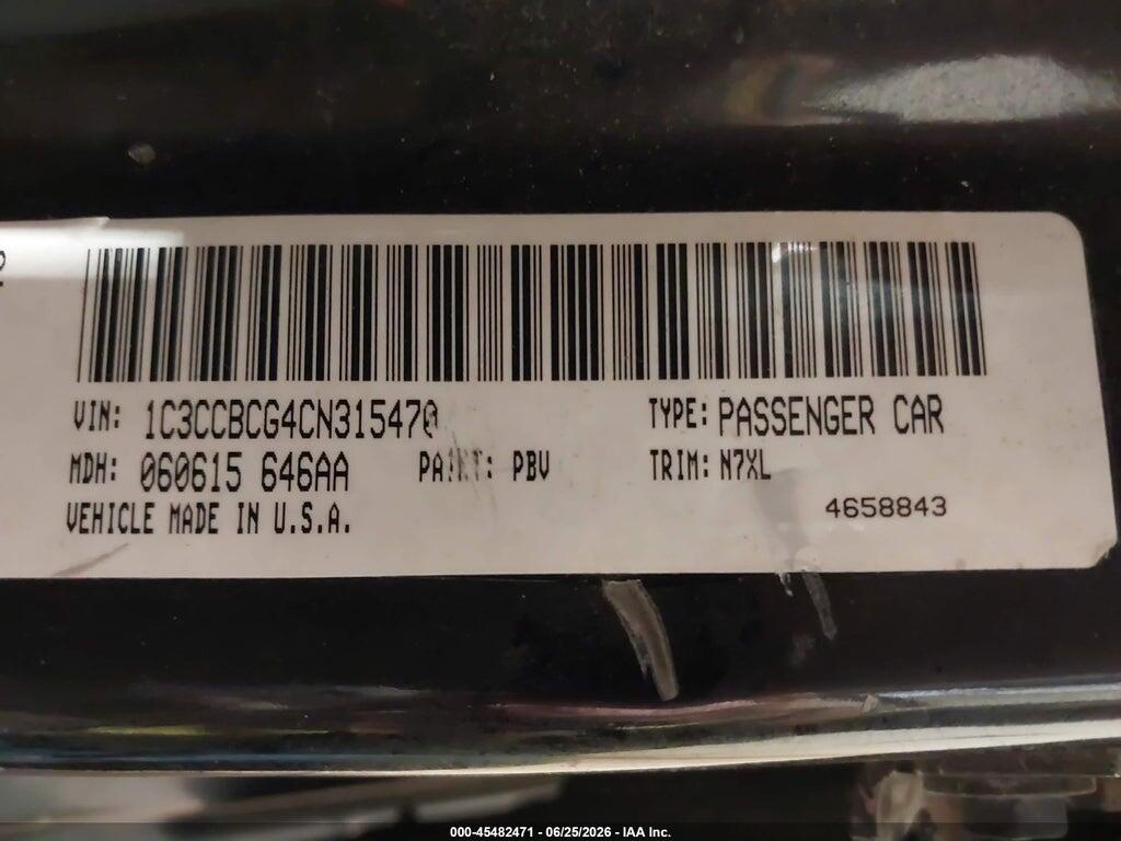 1C3CCBCG4CN315470 2012 CHRYSLER 200 photo no. 9