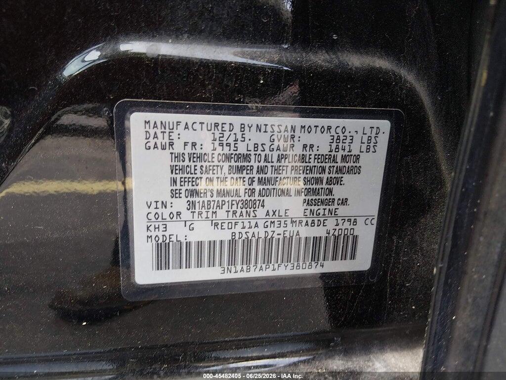 3N1AB7AP1FY380874 2015 NISSAN SENTRA photo no. 9