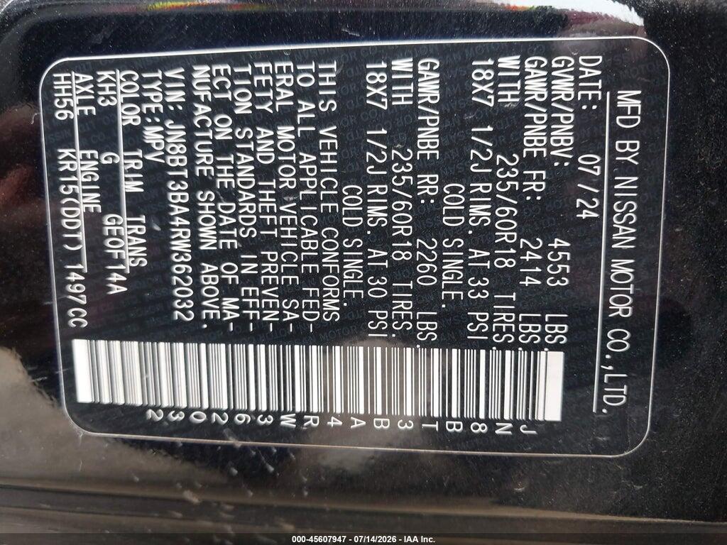 JN8BT3BA4RW362032 2024 NISSAN ROGUE photo no. 9