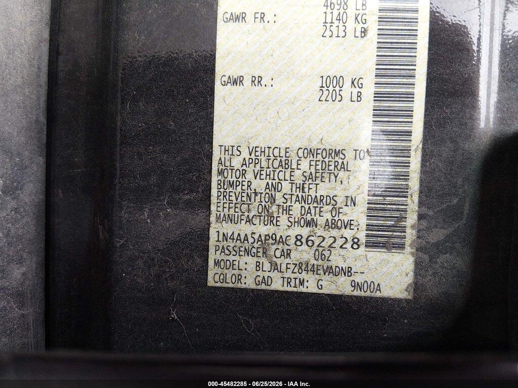 1N4AA5AP9AC862228 2010 NISSAN MAXIMA photo no. 9