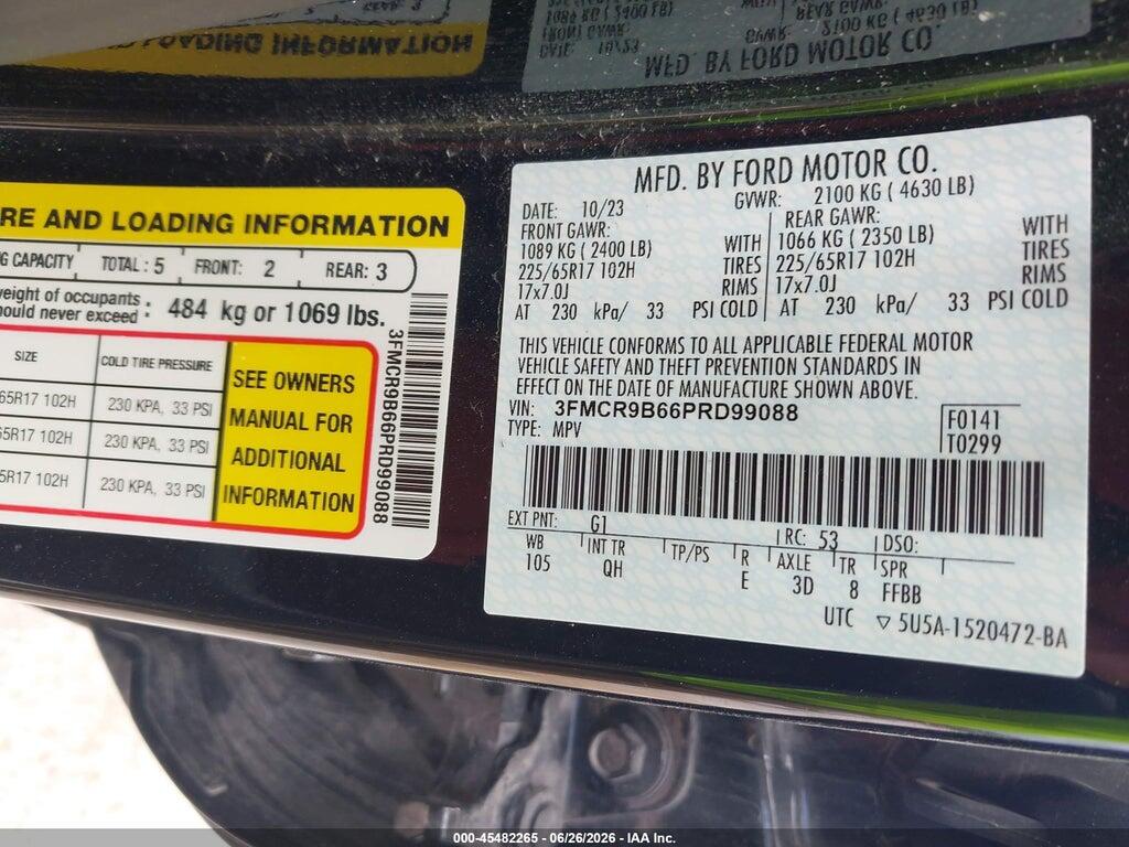 3FMCR9B66PRD99088 2023 FORD BRONCO SPORT photo no. 9