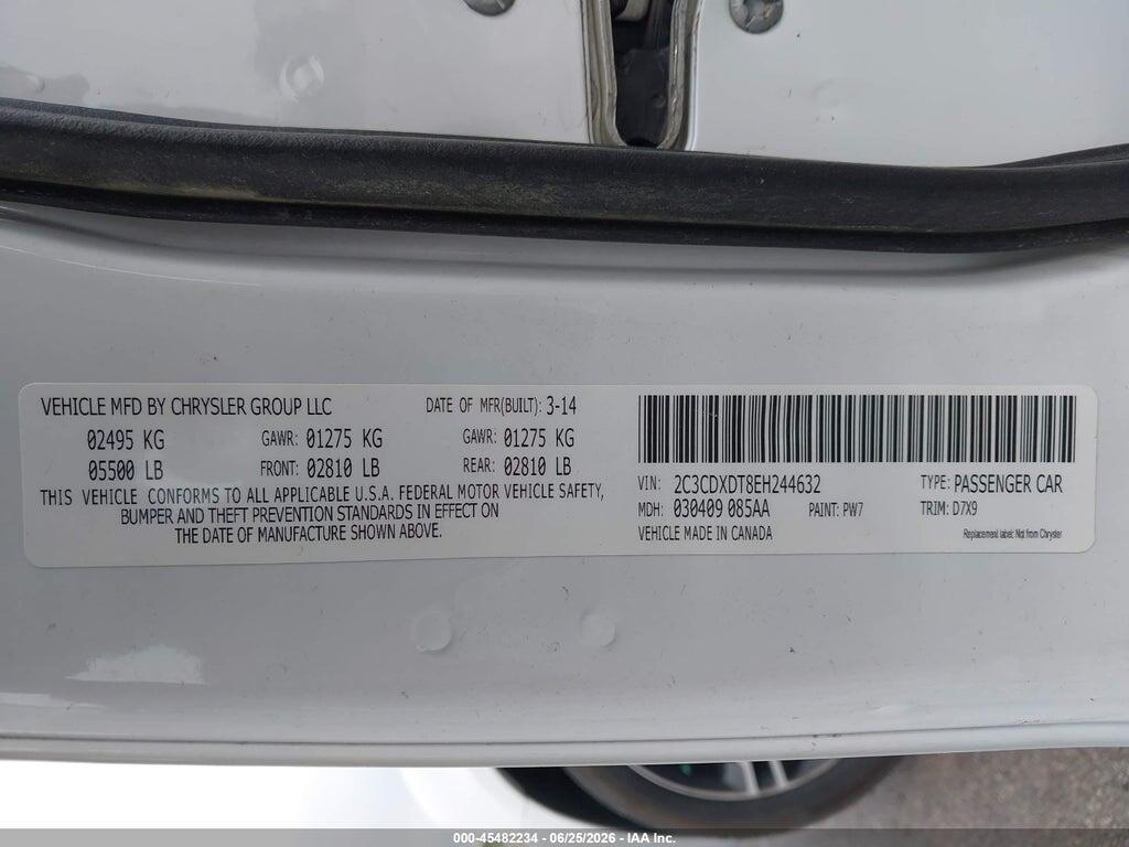 2C3CDXDT8EH244632 2014 DODGE CHARGER photo no. 9