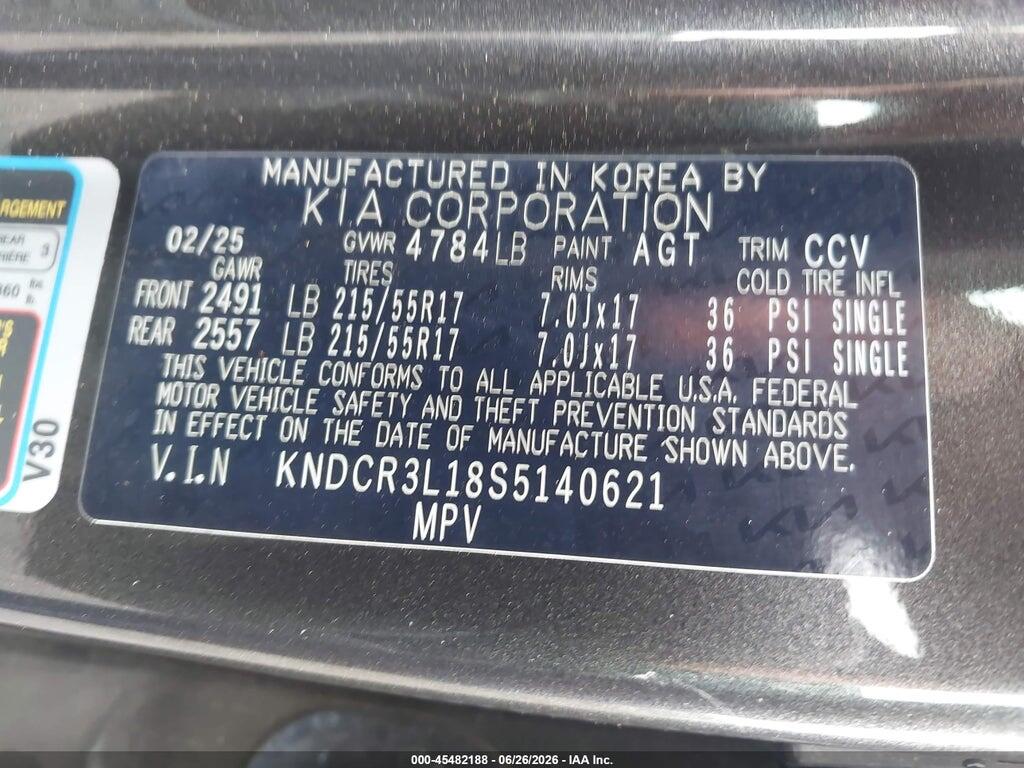 KNDCR3L18S5140621 2025 KIA NIRO EV photo no. 9