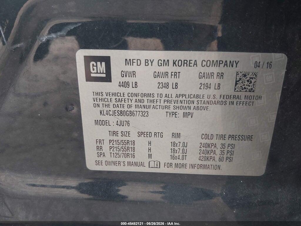 KL4CJESB0GB677323 2016 BUICK ENCORE photo no. 9