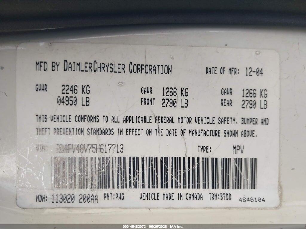 2D4FV48V75H617713 2005 DODGE MAGNUM photo no. 9