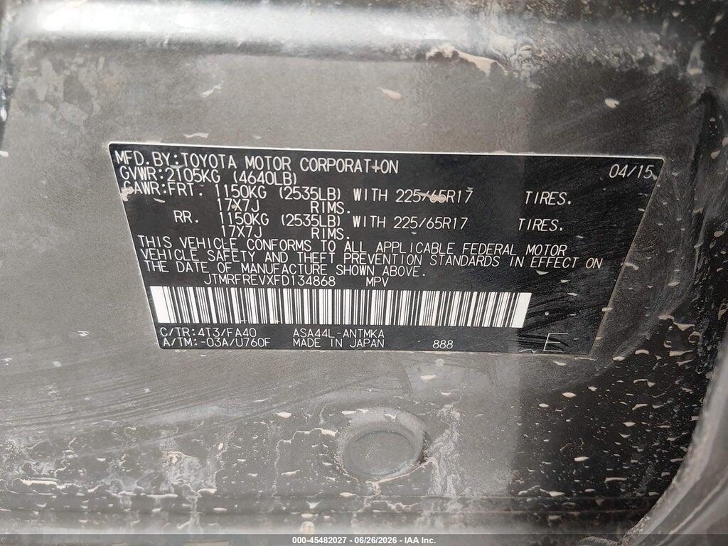 JTMRFREVXFD134868 2015 TOYOTA RAV4 photo no. 9