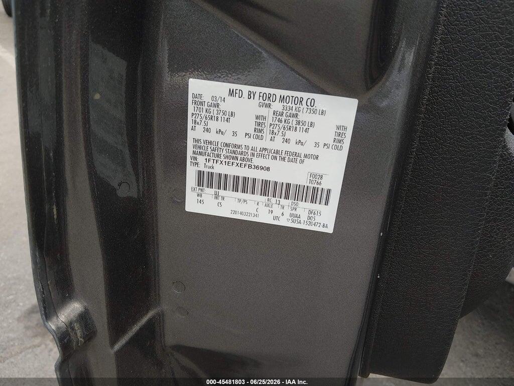 1FTFX1EFXEFB36908 2014 FORD F-150 photo no. 9