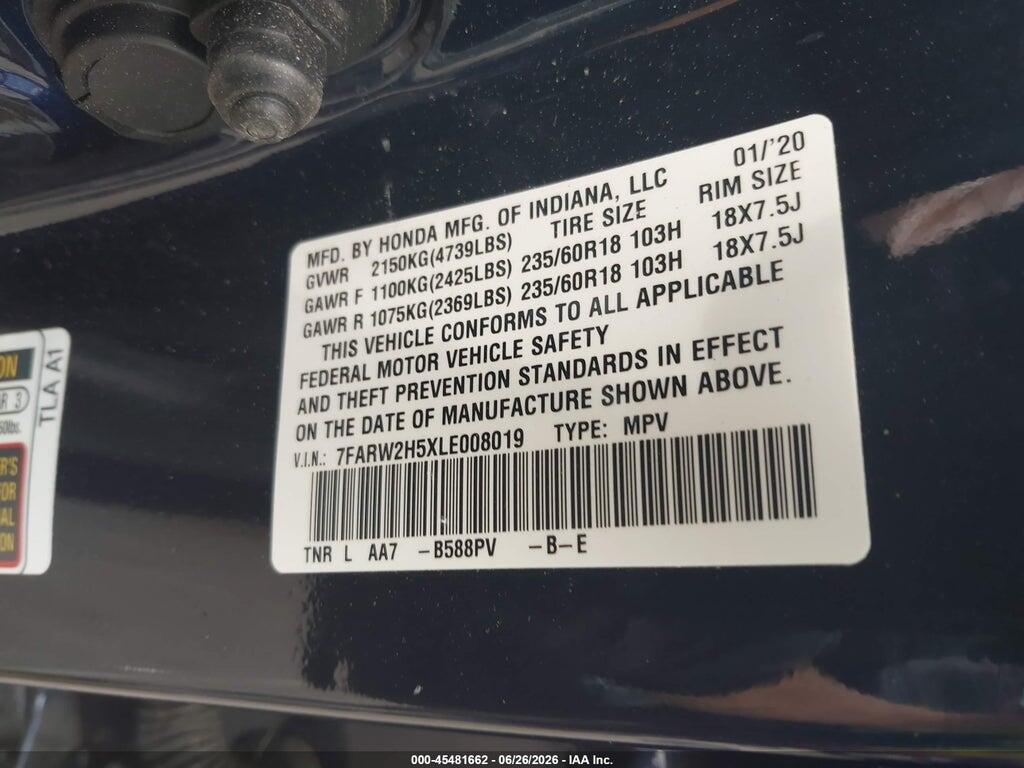 7FARW2H5XLE008019 2020 HONDA CR-V photo no. 9