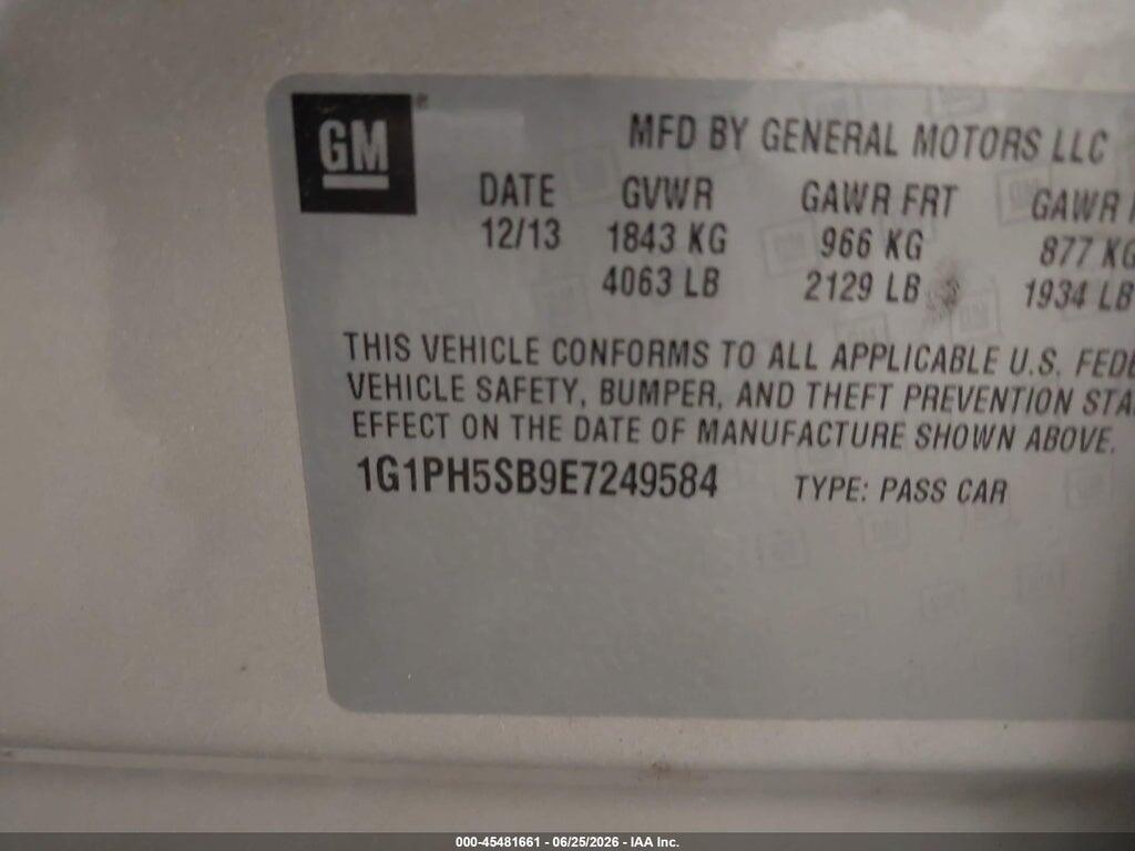 1G1PH5SB9E7249584 2014 CHEVROLET CRUZE photo no. 9
