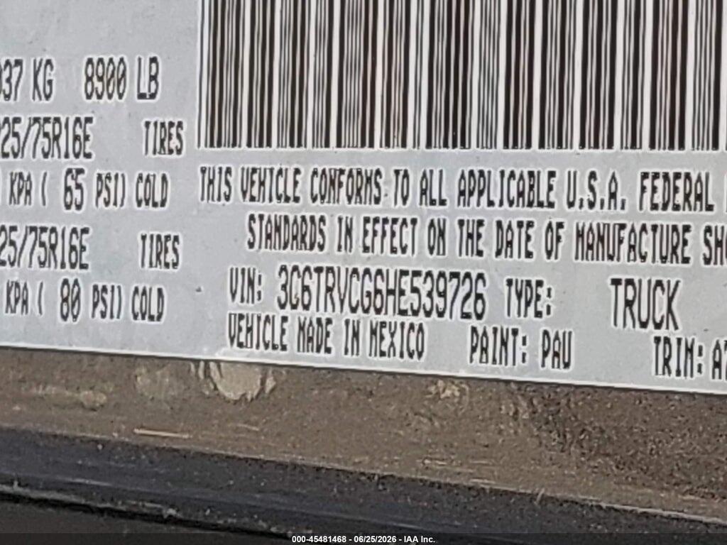 3C6TRVCG6HE539726 2017 RAM PROMASTER 2500 photo no. 9