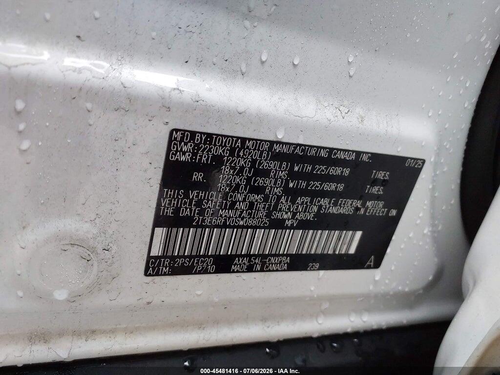 2T3E6RFV0SW088025 2025 TOYOTA RAV4 HYBRID photo no. 9