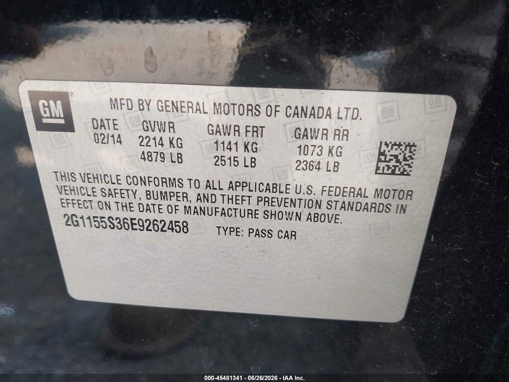 2G1155S36E9262458 2014 CHEVROLET IMPALA photo no. 9