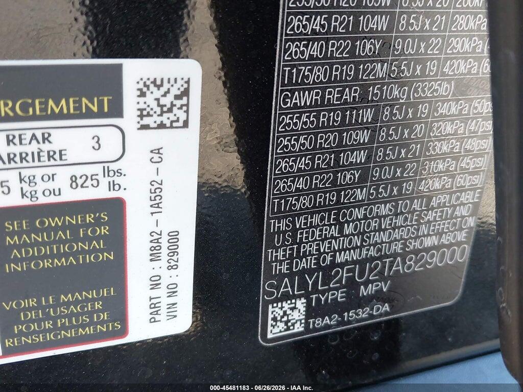 SALYL2FU2TA829000 2026 LAND ROVER RANGE ROVER VELAR photo no. 9
