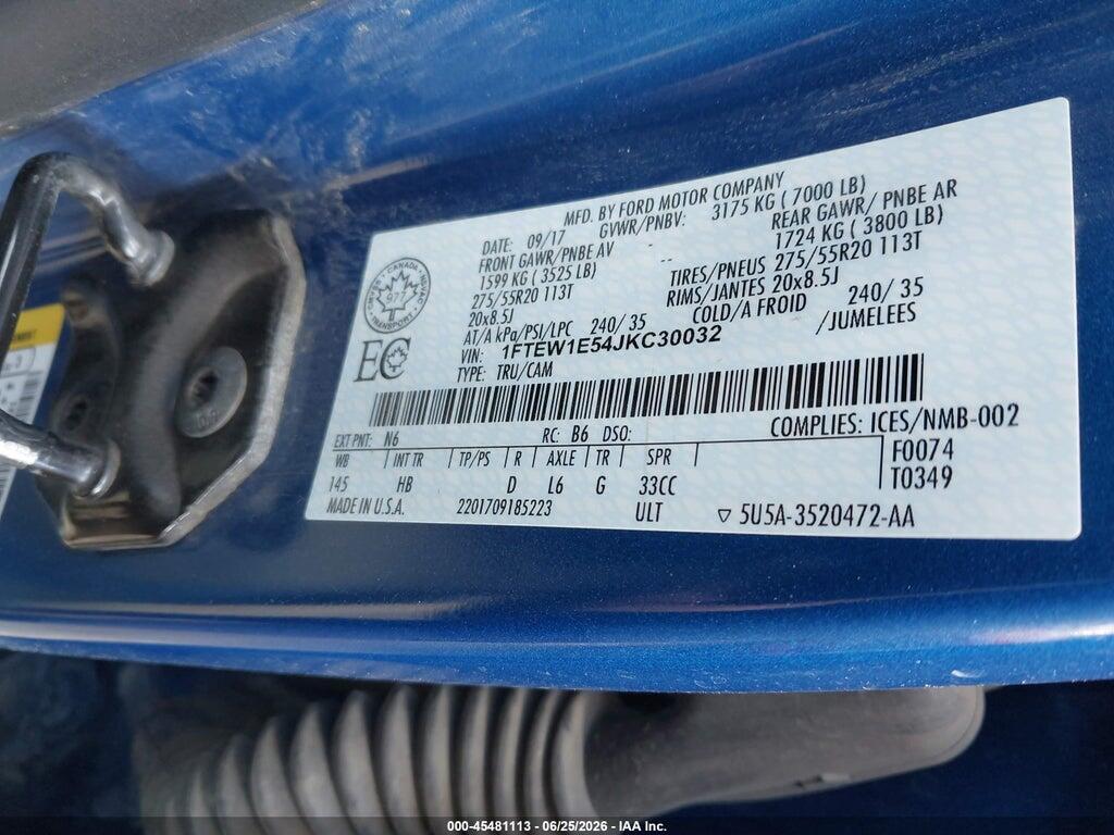 1FTEW1E54JKC30032 2018 FORD F-150 photo no. 9