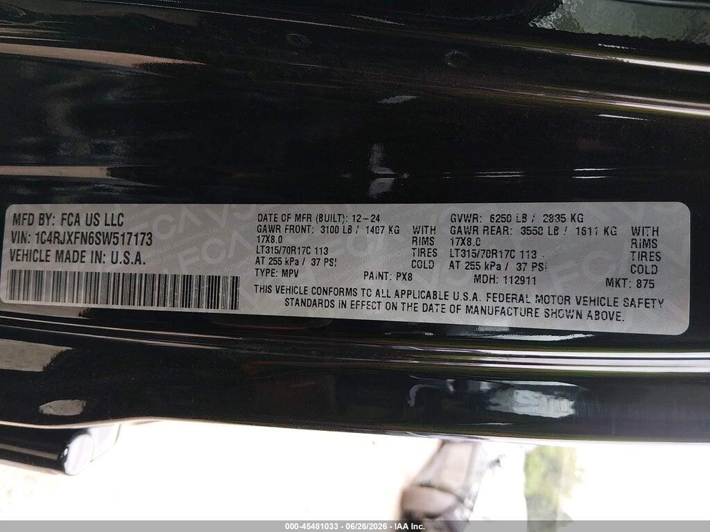 1C4RJXFN6SW517173 2025 JEEP WRANGLER photo no. 9