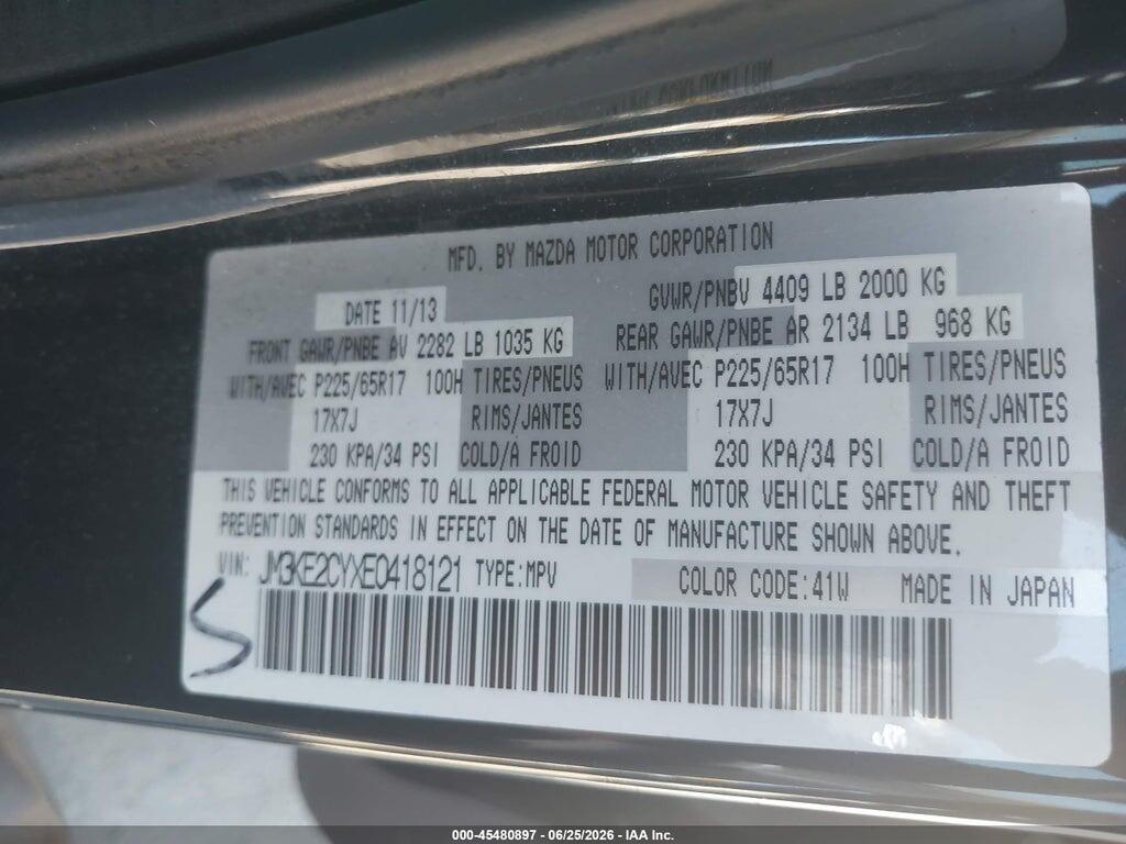 JM3KE2CYXE0418121 2014 MAZDA CX-5 photo no. 9