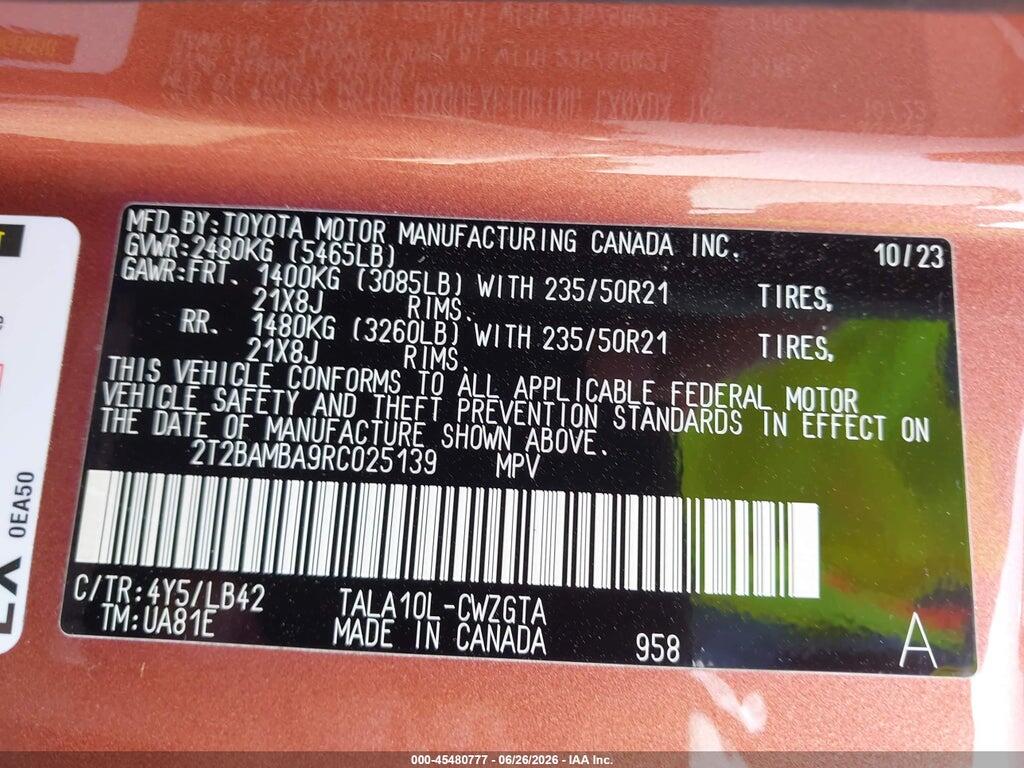 2T2BAMBA9RC025139 2024 LEXUS RX 350 photo no. 9