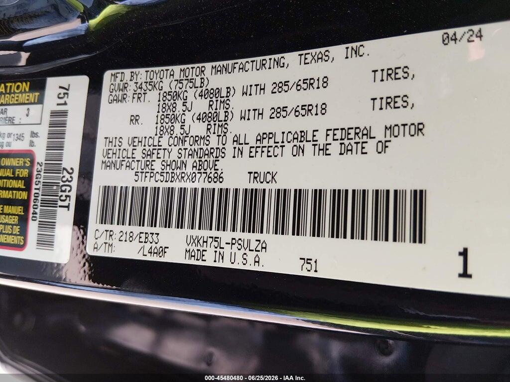 5TFPC5DBXRX077686 2024 TOYOTA TUNDRA HYBRID photo no. 9