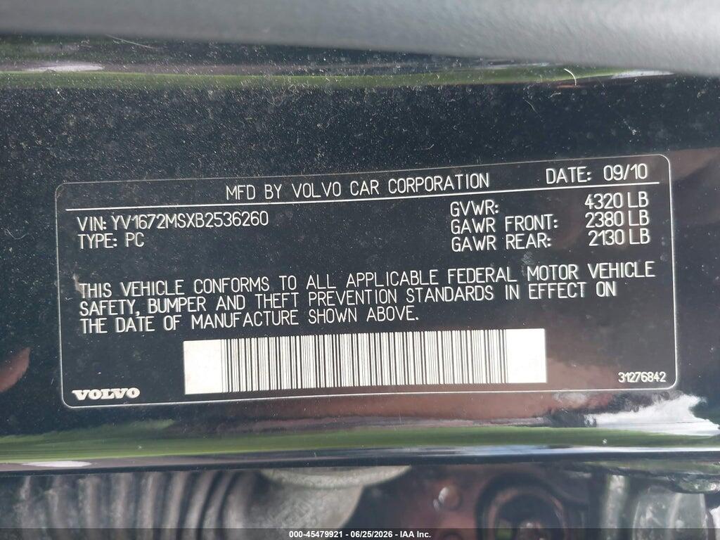 YV1672MSXB2536260 2011 VOLVO S40 photo no. 9
