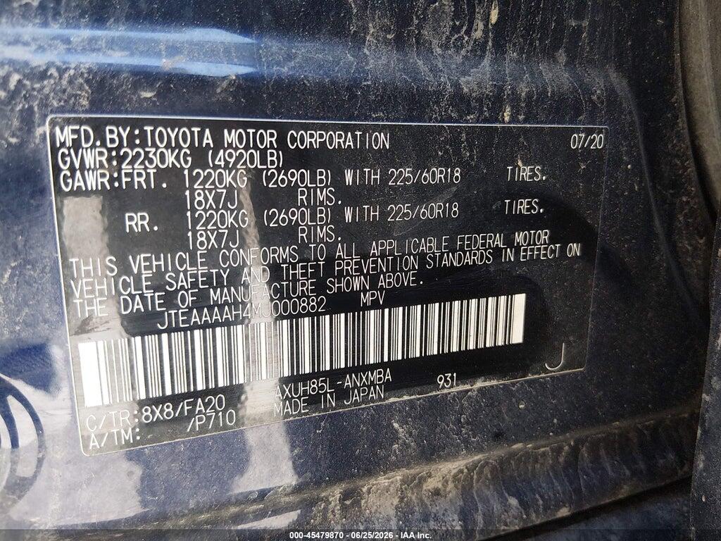 JTEAAAAH4MJ000882 2021 TOYOTA VENZA photo no. 9