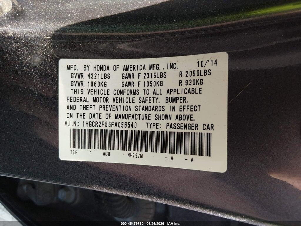 1HGCR2F55FA056540 2015 HONDA ACCORD photo no. 9