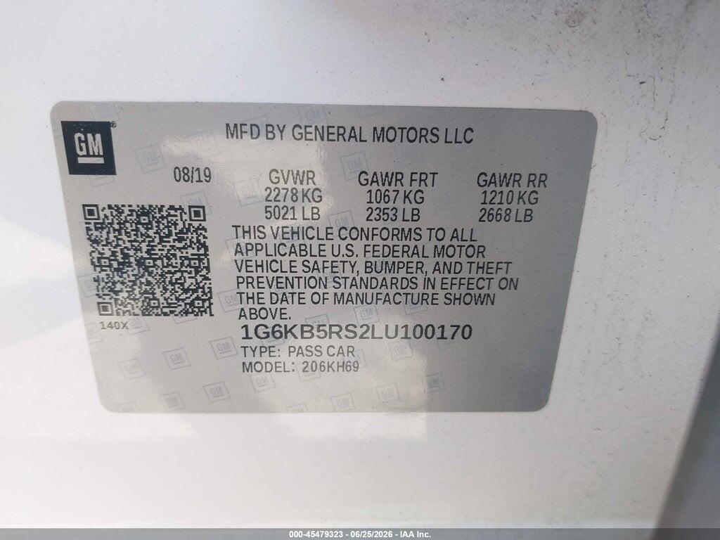 1G6KB5RS2LU100170 2020 CADILLAC CT6 photo no. 9
