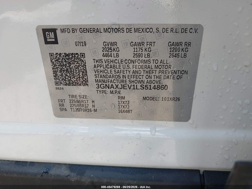 3GNAXJEV1LS514860 2020 CHEVROLET EQUINOX photo no. 9
