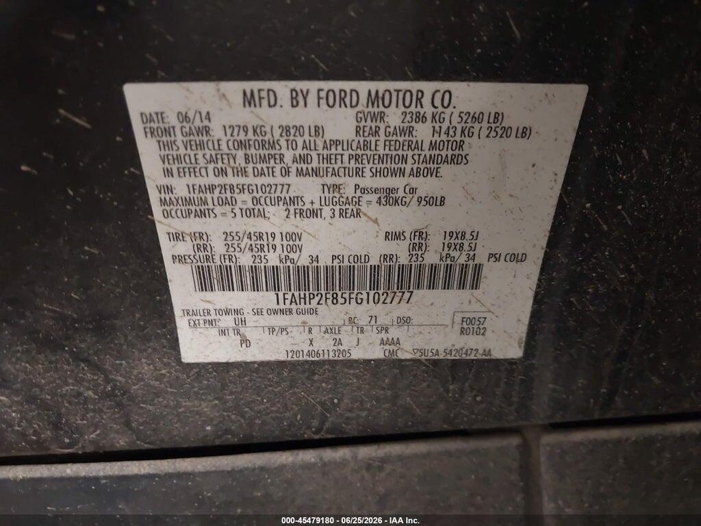 1FAHP2F85FG102777 2015 FORD TAURUS photo no. 9
