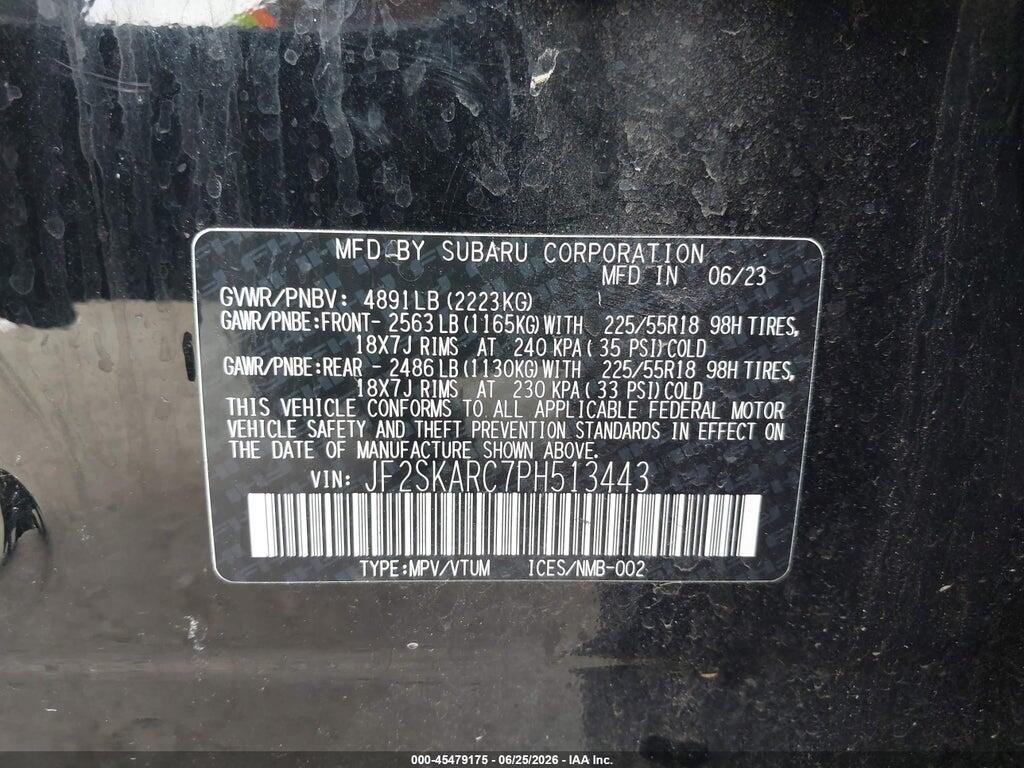 JF2SKARC7PH513443 2023 SUBARU FORESTER photo no. 9