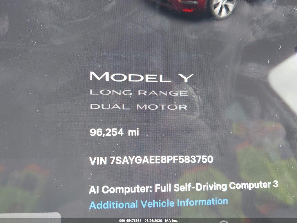 7SAYGAEE8PF583750 2023 TESLA MODEL Y photo no. 7
