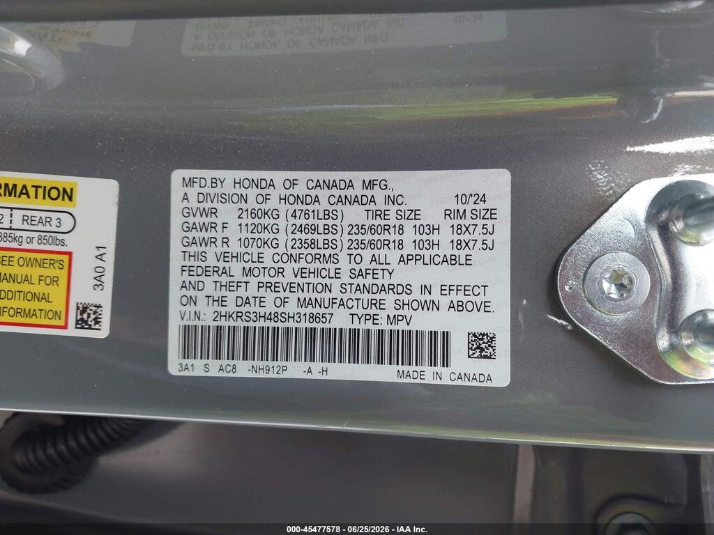 2HKRS3H48SH318657 2025 HONDA CR-V photo no. 9