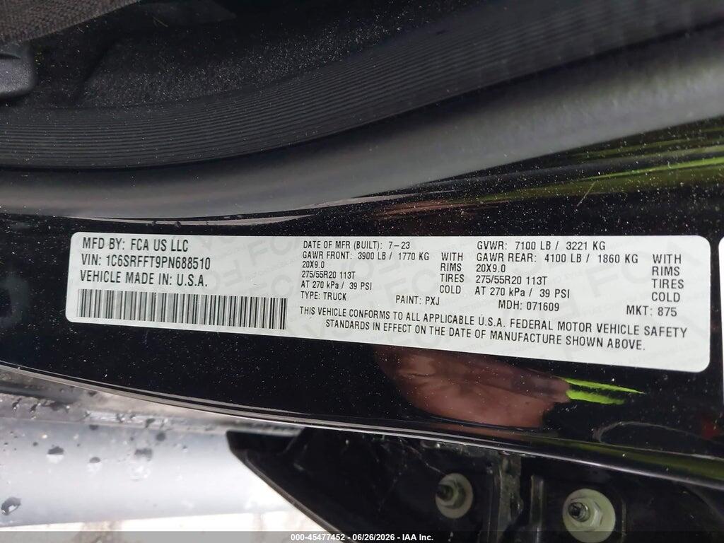 1C6SRFFT9PN688510 2023 RAM 1500 photo no. 9