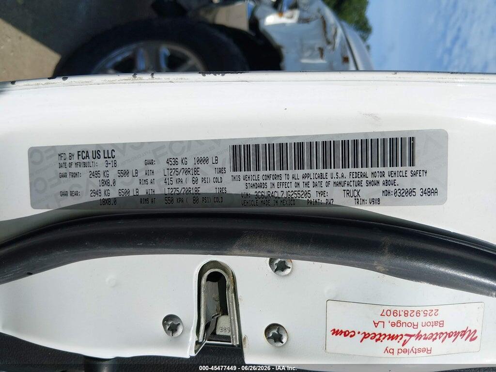 3C6UR4CL7JG255205 2018 RAM 2500 photo no. 8