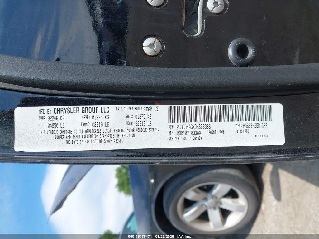 2C3CDYAGXDH653386 2013 DODGE CHALLENGER photo no. 9