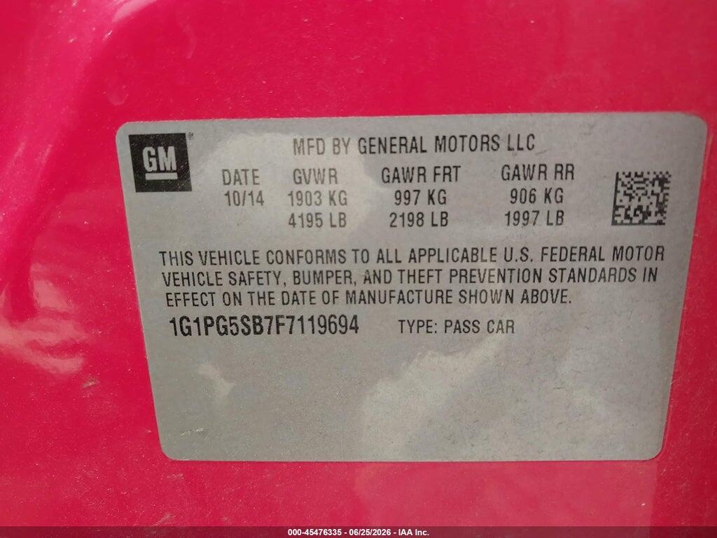 1G1PG5SB7F7119694 2015 CHEVROLET CRUZE photo no. 9