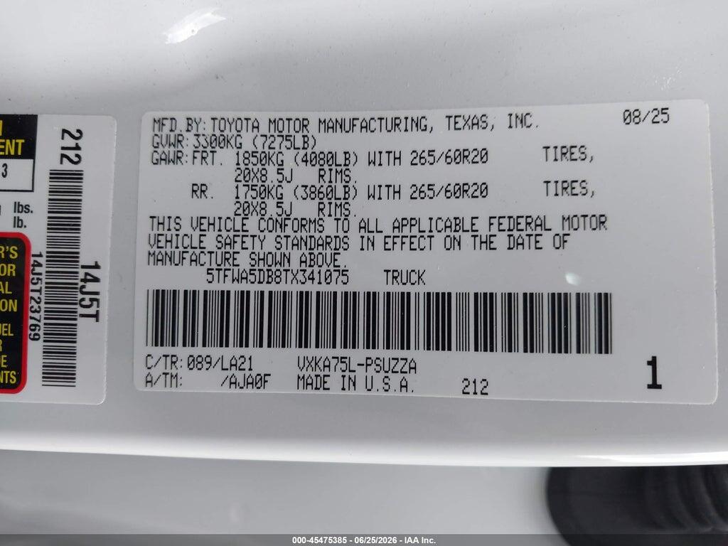 5TFWA5DB8TX341075 2026 TOYOTA TUNDRA photo no. 9