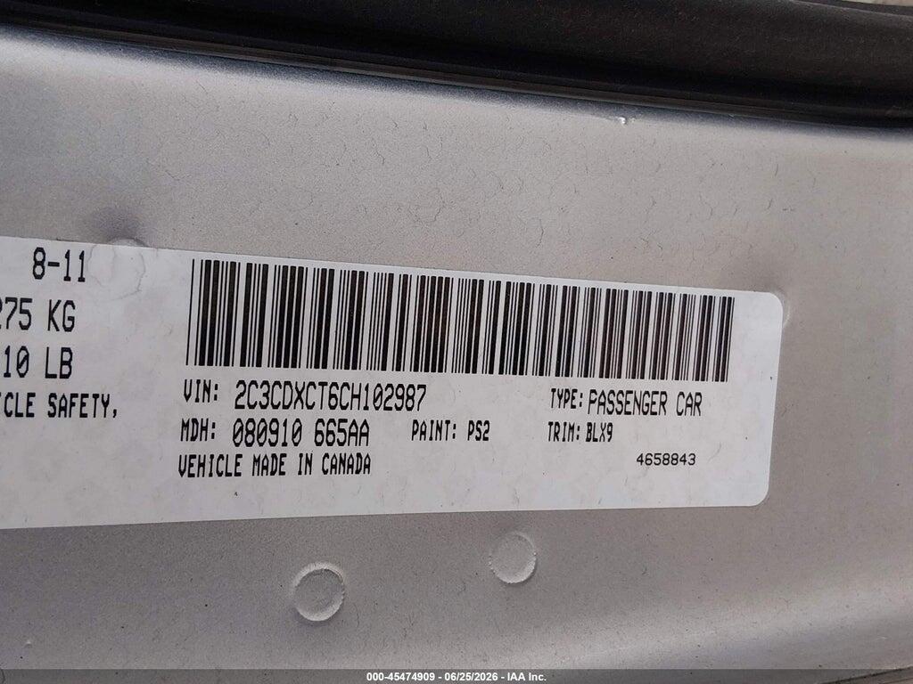 2C3CDXCT6CH102987 2012 DODGE CHARGER photo no. 9