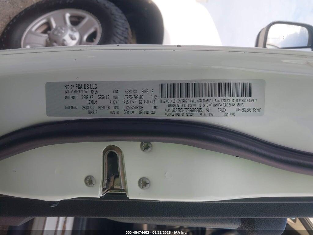 3C6TR5HT7FG689285 2015 RAM 2500 photo no. 9