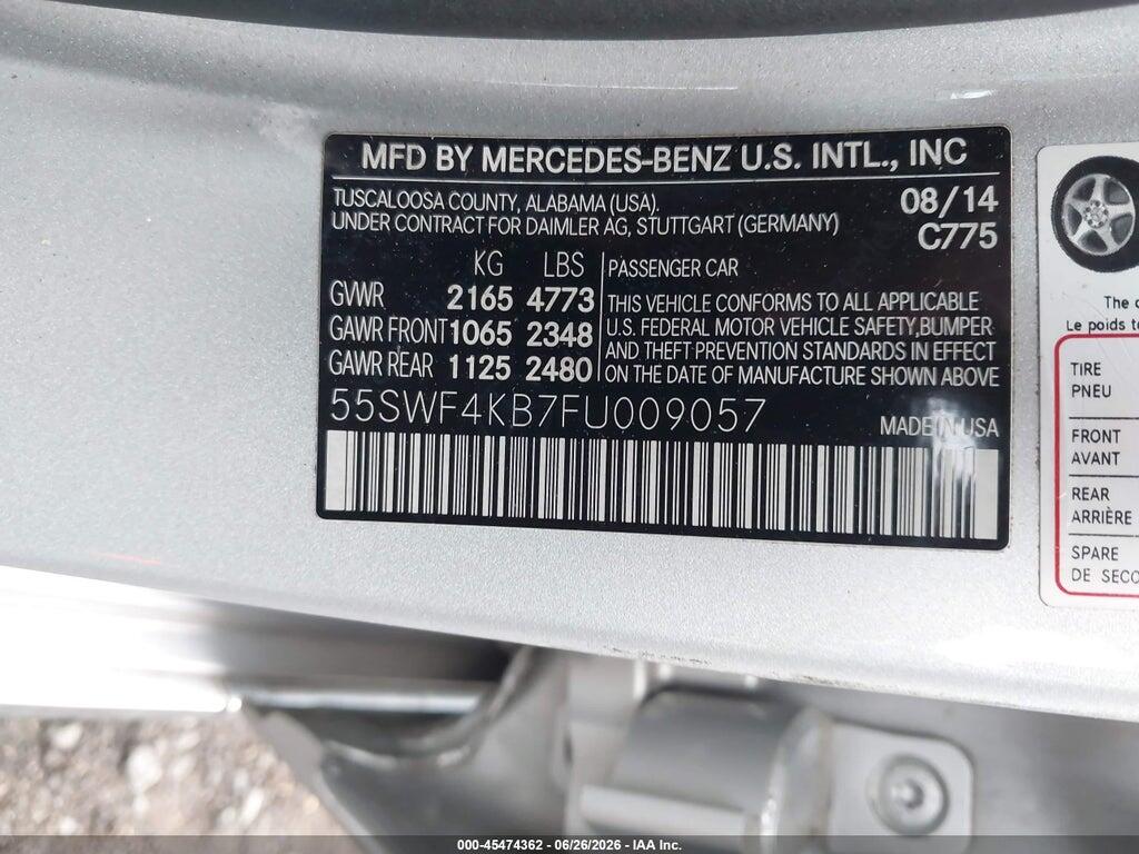 55SWF4KB7FU009057 2015 MERCEDES-BENZ C 300 photo no. 9