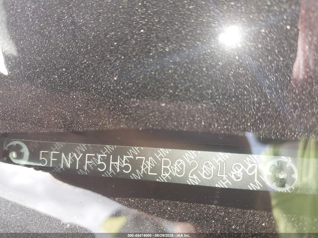 5FNYF5H57LB020489 2020 HONDA PILOT photo no. 9