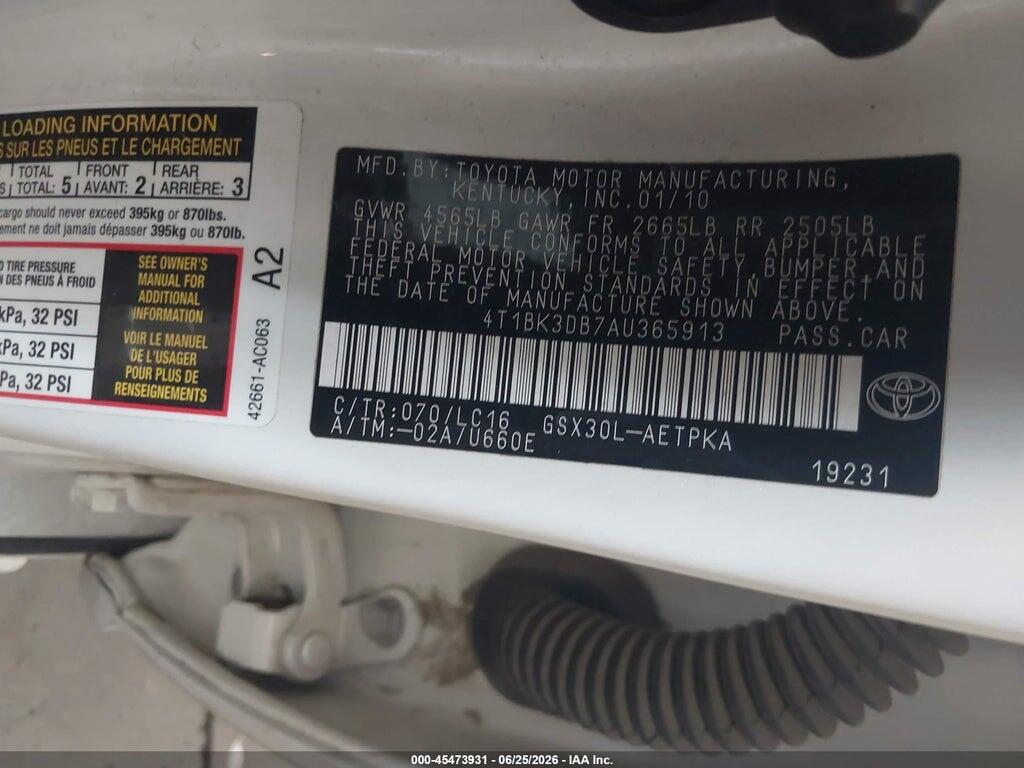 4T1BK3DB7AU365913 2010 TOYOTA AVALON photo no. 9