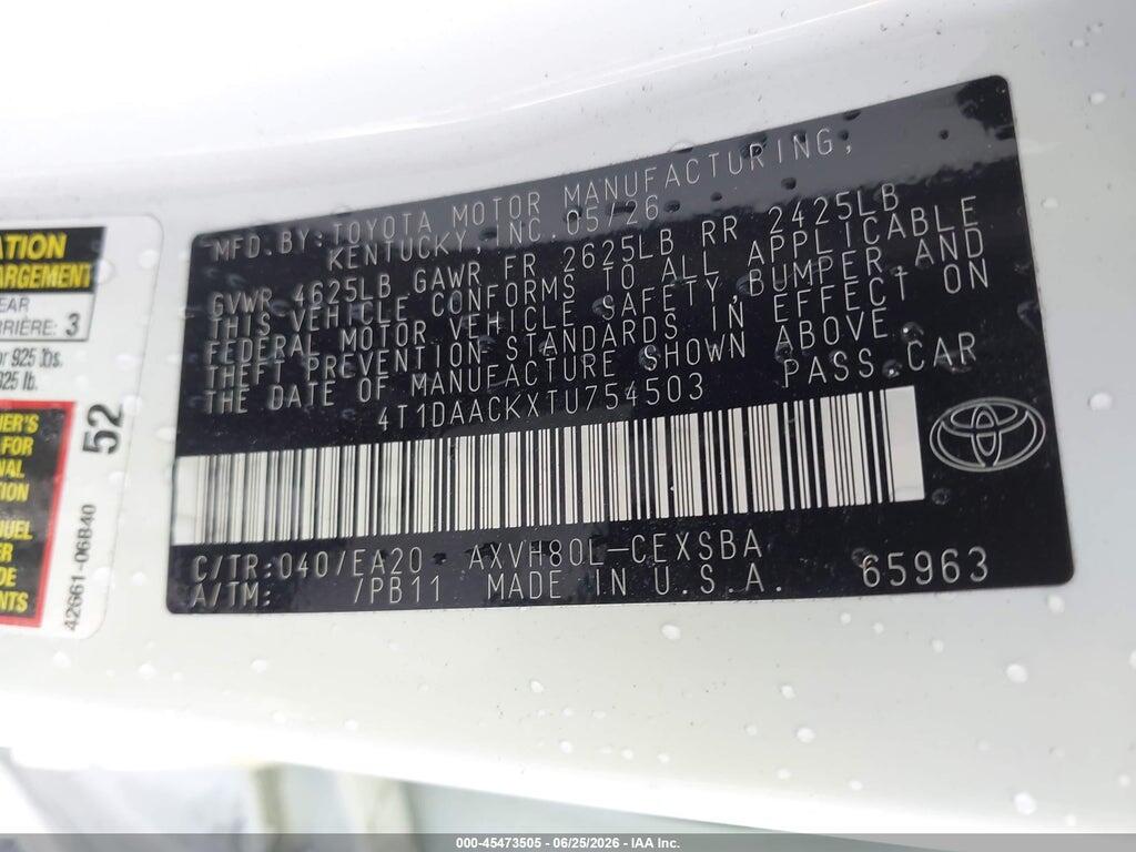 4T1DAACKXTU754503 2026 TOYOTA CAMRY photo no. 9