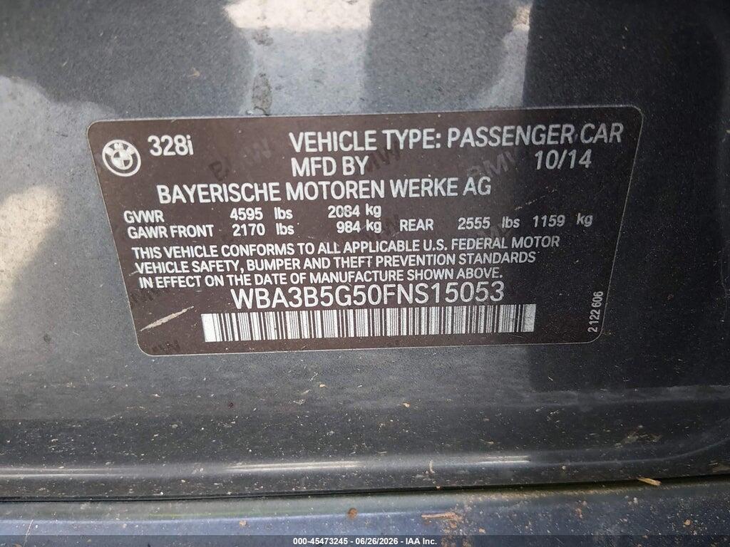 WBA3B5G50FNS15053 2015 BMW 328I photo no. 9