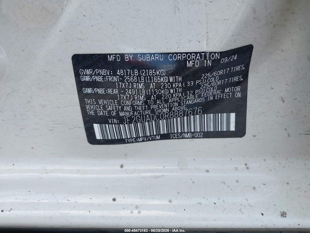 JF2GUADC0R8887676 2024 SUBARU CROSSTREK photo no. 9