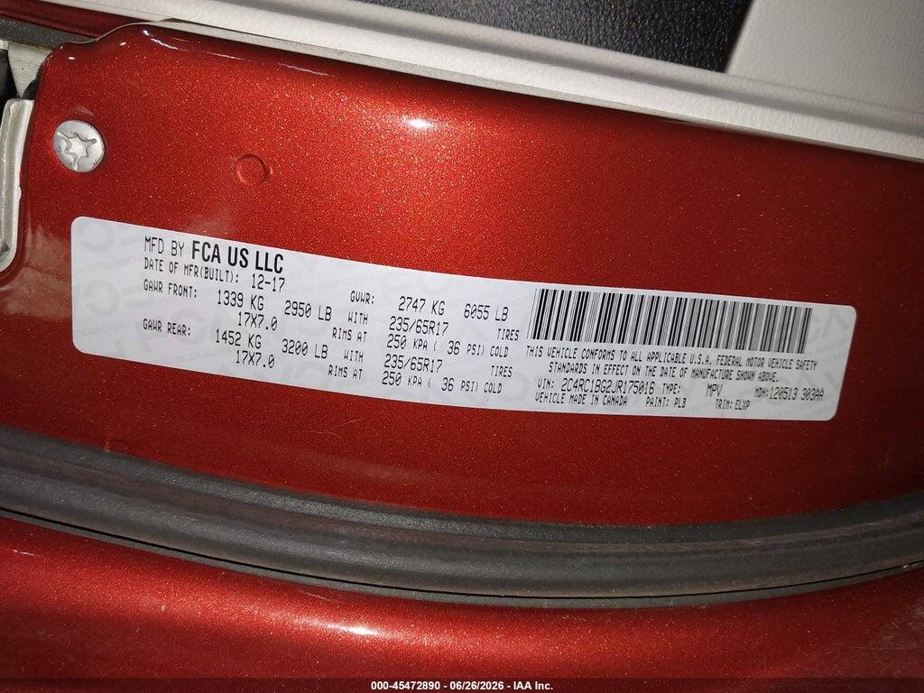 2C4RC1BG2JR175016 2018 CHRYSLER PACIFICA photo no. 9