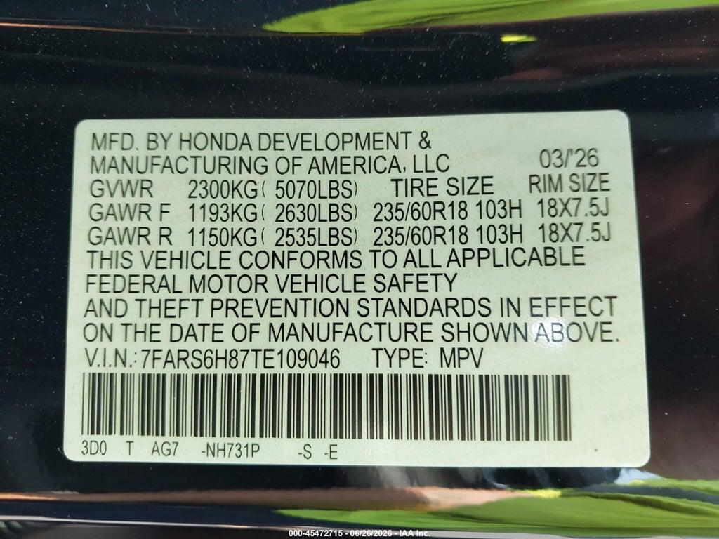 7FARS6H87TE109046 2026 HONDA CR-V HYBRID photo no. 9